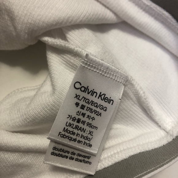 White Calvin Klein Body Unlined Bralette, Size Xl - Picture 9 of 10